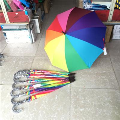 彩虹直柄伞