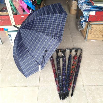 格子长柄伞