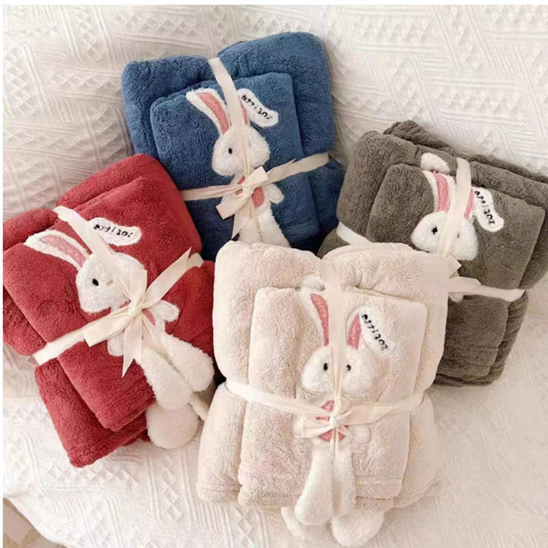 珊瑚绒(可爱兔)浴巾